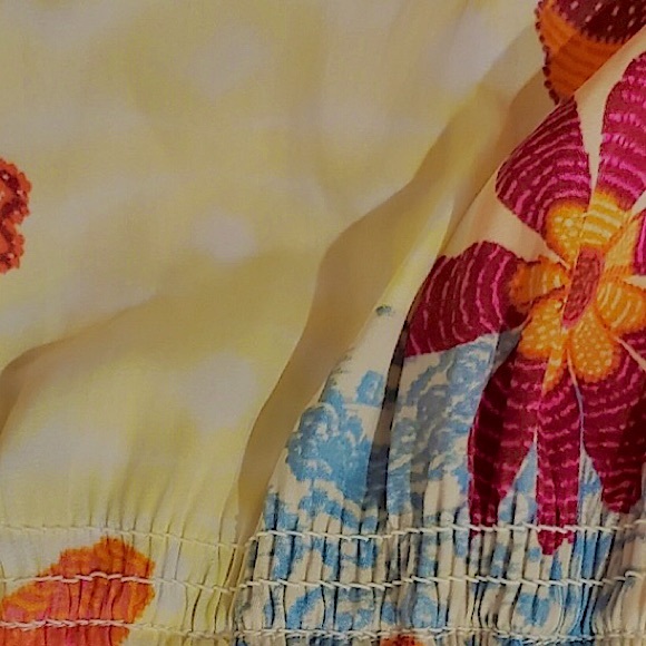 FREE PEOPLE Tropical Floral Surplice Sleeveless Top w Adjustable Shoulder Ties - Picture 6 of 11